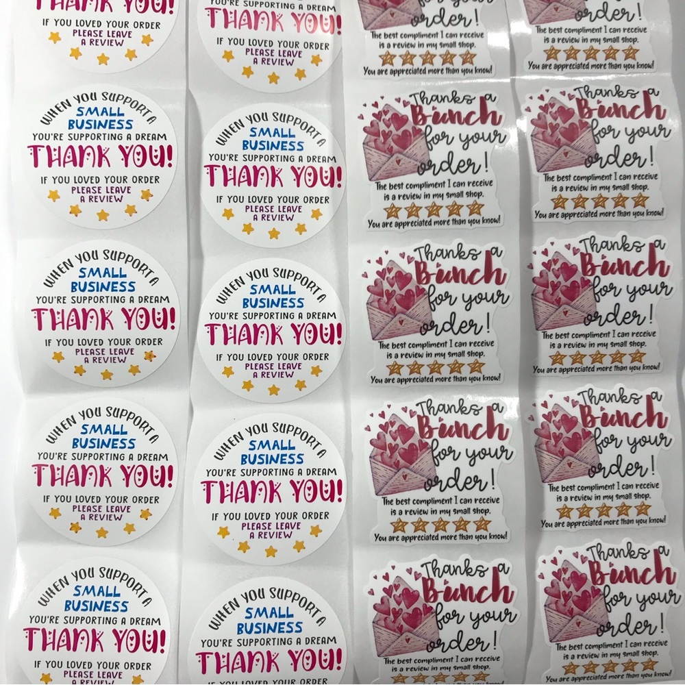200 thank you please leave a review stickers 1.5”